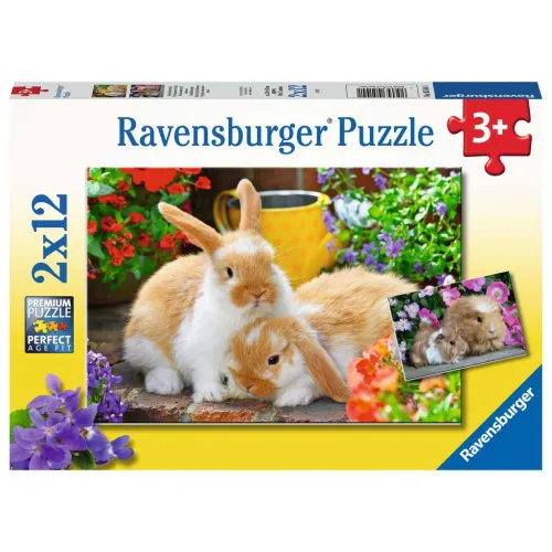 Ravensburger puzzel 2x12 stukjes 3+ Knuffelmomentje
